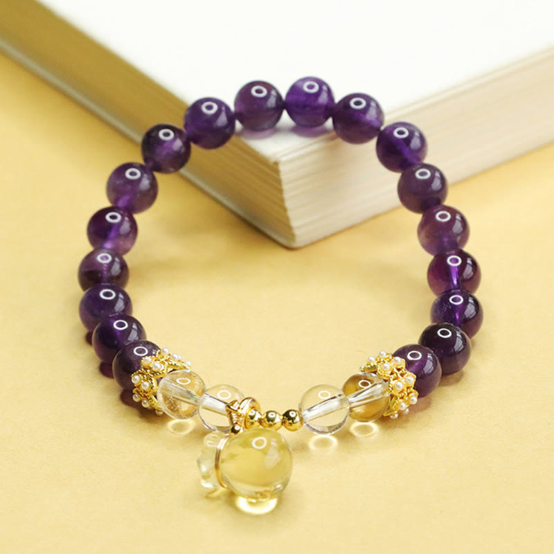 KarmaRipple's Authentic Amethyst Citrine Money Bag Balance Bracelet p3