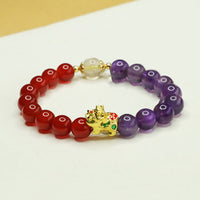 KarmaRipple's Authentic Amethyst Red Agate Pi Xiu Balance Bracelet