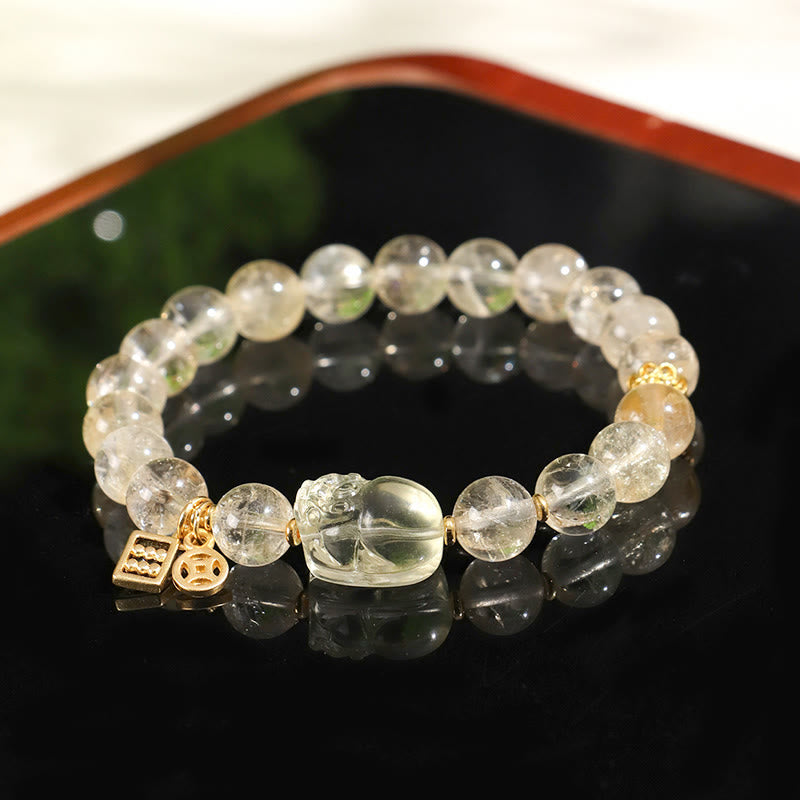 KarmaRipple's Authentic Citrine PiXiu Bronze Coin Protection Bracelet p2