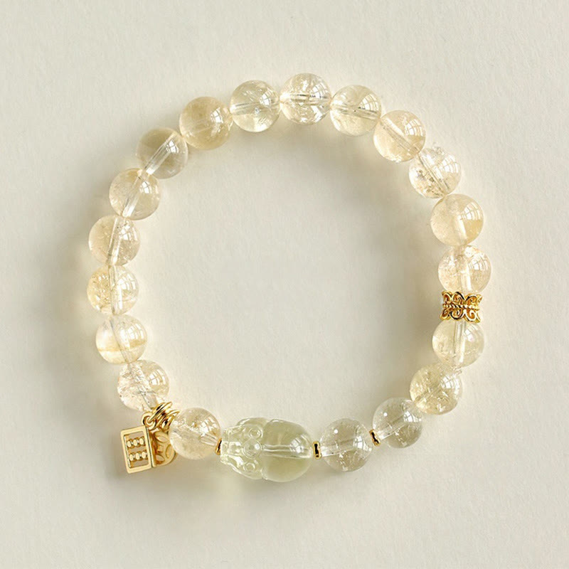KarmaRipple's Authentic Citrine PiXiu Bronze Coin Protection Bracelet p3