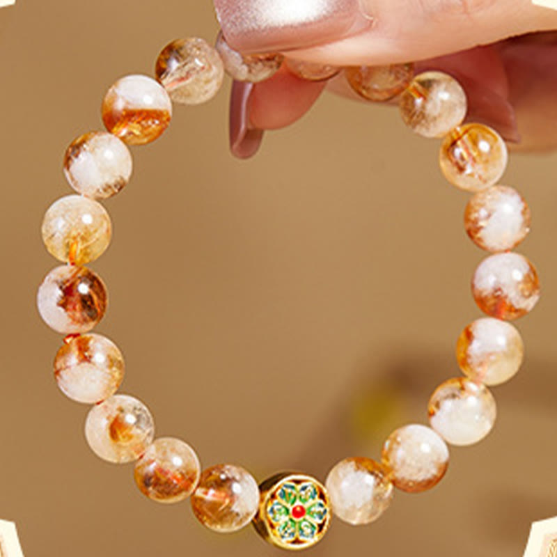 KarmaRipple's 999 Sterling Silver Citrine Om Mani Padme Hum Protection Bracelet p4