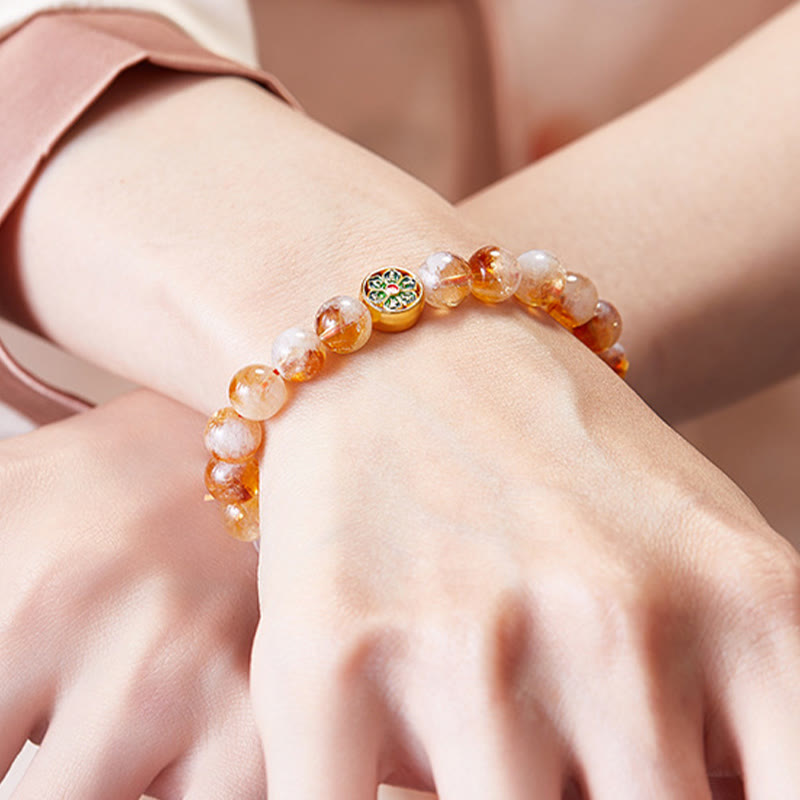 KarmaRipple's 999 Sterling Silver Citrine Om Mani Padme Hum Protection Bracelet p10