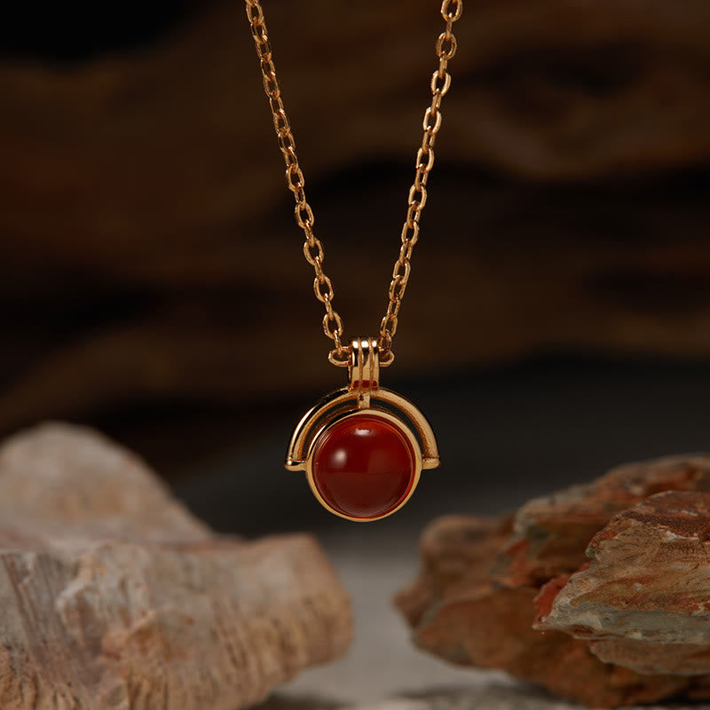 KarmaRipple's Red Agate Tiger Eye Aquamarine Moonstone 925 Sterling Silver Confidence Pendant Necklace p1