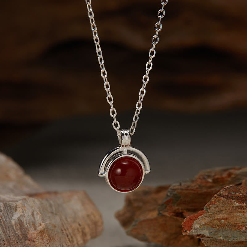 KarmaRipple's Red Agate Tiger Eye Aquamarine Moonstone 925 Sterling Silver Confidence Pendant Necklace p17