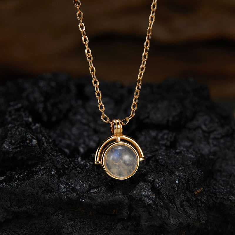 KarmaRipple's Red Agate Tiger Eye Aquamarine Moonstone 925 Sterling Silver Confidence Pendant Necklace p7