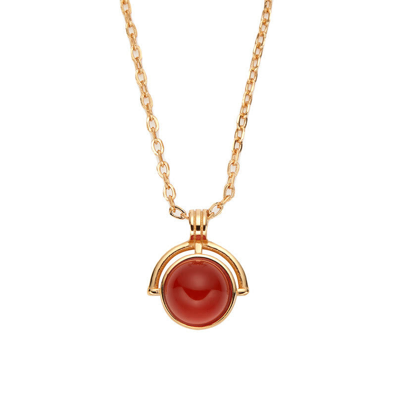 KarmaRipple's Red Agate Tiger Eye Aquamarine Moonstone 925 Sterling Silver Confidence Pendant Necklace p9