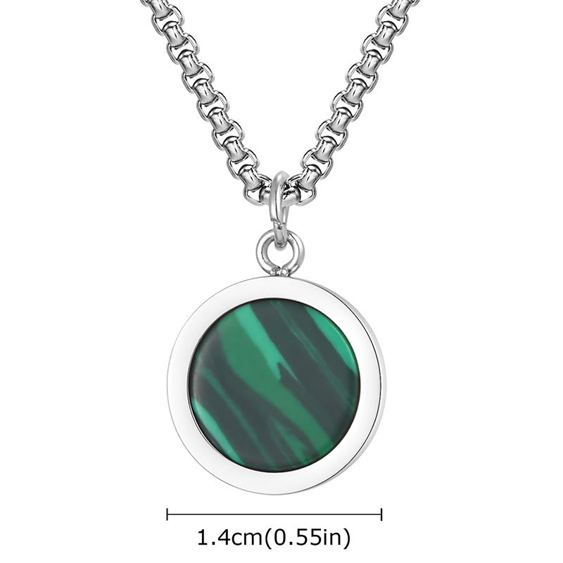 KarmaRipple's Authentic Stone Turquoise Tiger Eye Lazurite Malachite Titanium Steel Purification Pendant Necklace p25