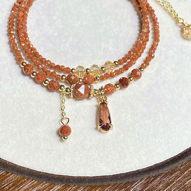 KarmaRipple's Authentic 2mm Goldstone Beadwork Positive Multi Layer Bracelet p3