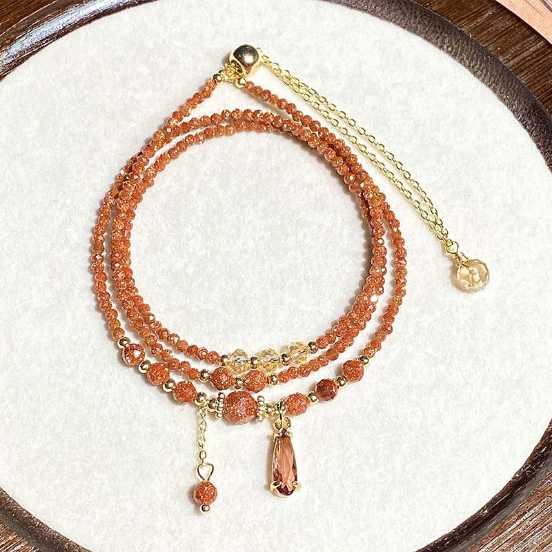 KarmaRipple's Authentic 2mm Goldstone Beadwork Positive Multi Layer Bracelet p5