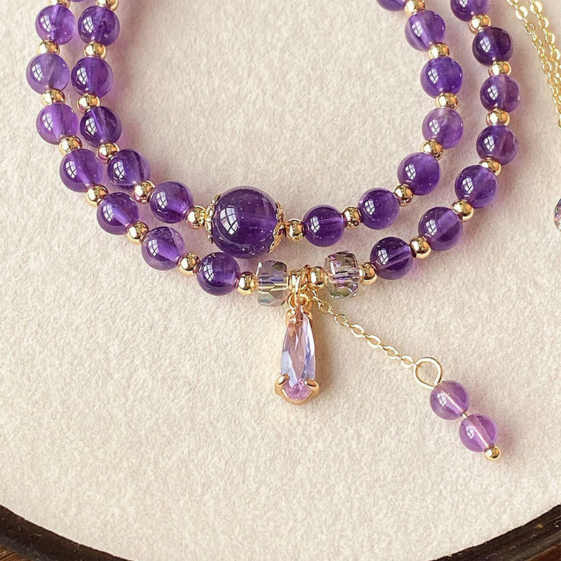 KarmaRipple's Authentic Amethyst Beadwork Balance Multi-layer Bracelet p3