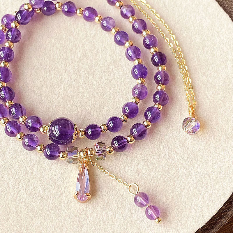 KarmaRipple's Authentic Amethyst Beadwork Balance Multi-layer Bracelet p2