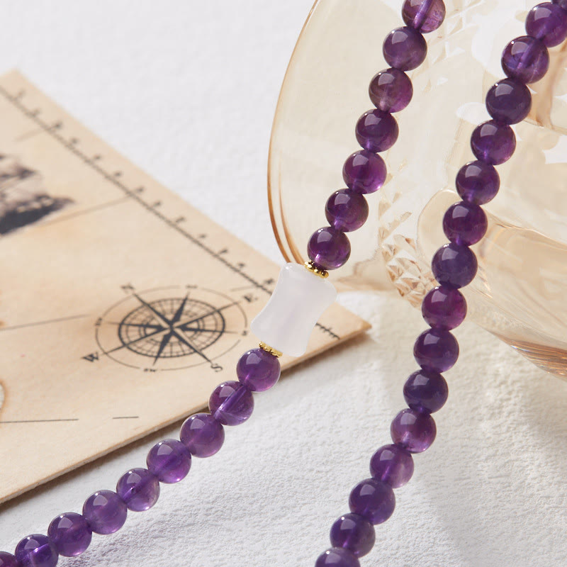 KarmaRipple's Authentic Amethyst Beadwork Coin Hanging Gourd Chalcedony Lotus Balance Multi-layer Bracelet p8