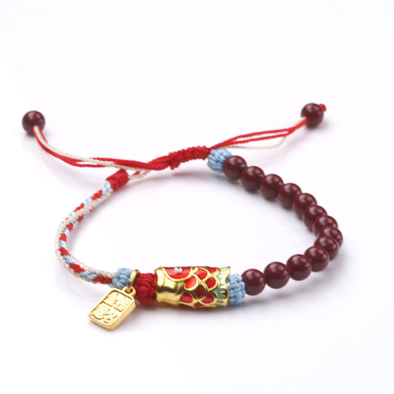 KarmaRipple's Cinnabar Beadwork Fortunate Koi Fish Blessing Bracelet p10