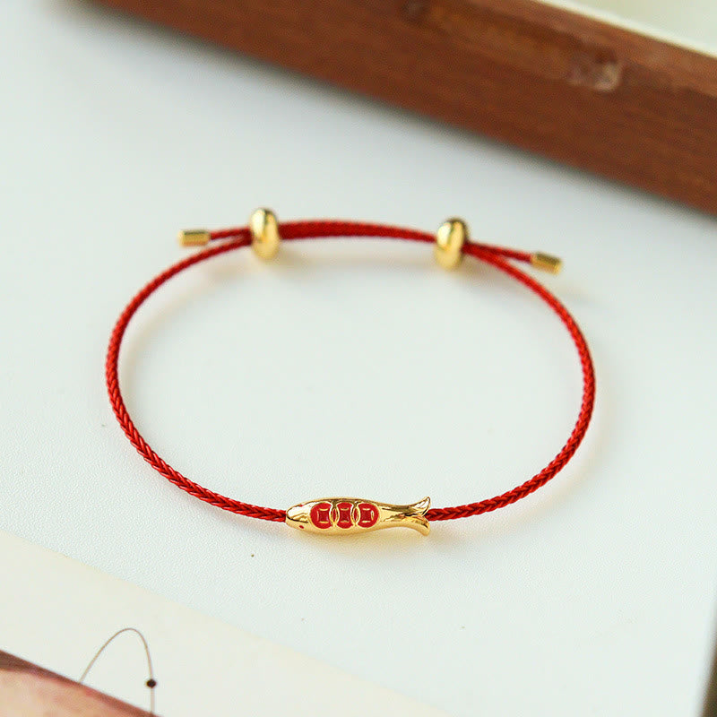KarmaRipple's Brass Koi Fish Red String Wealth Bracelet p4