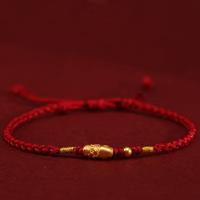 KarmaRipple's 999 Gold Fortune Protection Koi Fish Handmade Woven String Bracelet p1