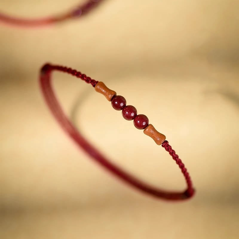 KarmaRipple's Cinnabar Beadwork Peach Wood Blessing String Bracelet p13