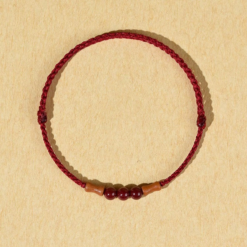 KarmaRipple's Cinnabar Beadwork Peach Wood Blessing String Bracelet p20