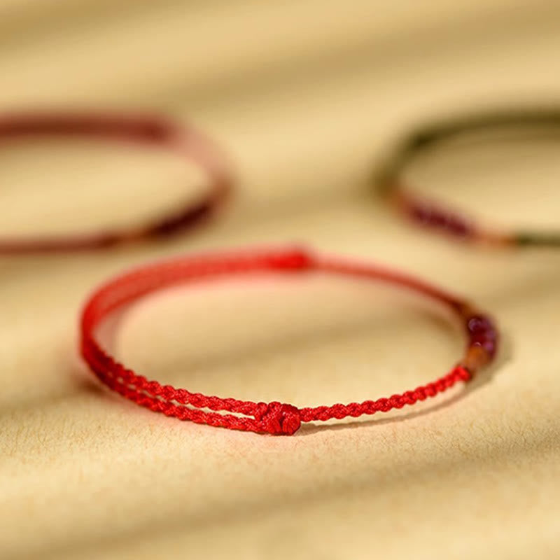 KarmaRipple's Cinnabar Beadwork Peach Wood Blessing String Bracelet p6
