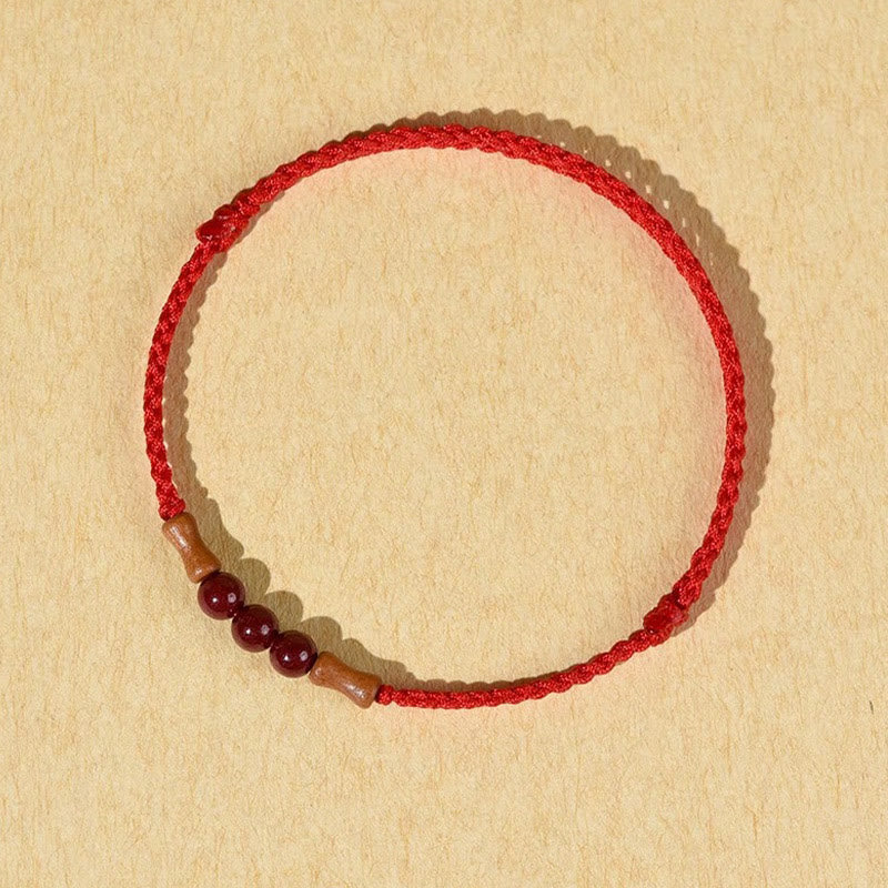 KarmaRipple's Cinnabar Beadwork Peach Wood Blessing String Bracelet p19