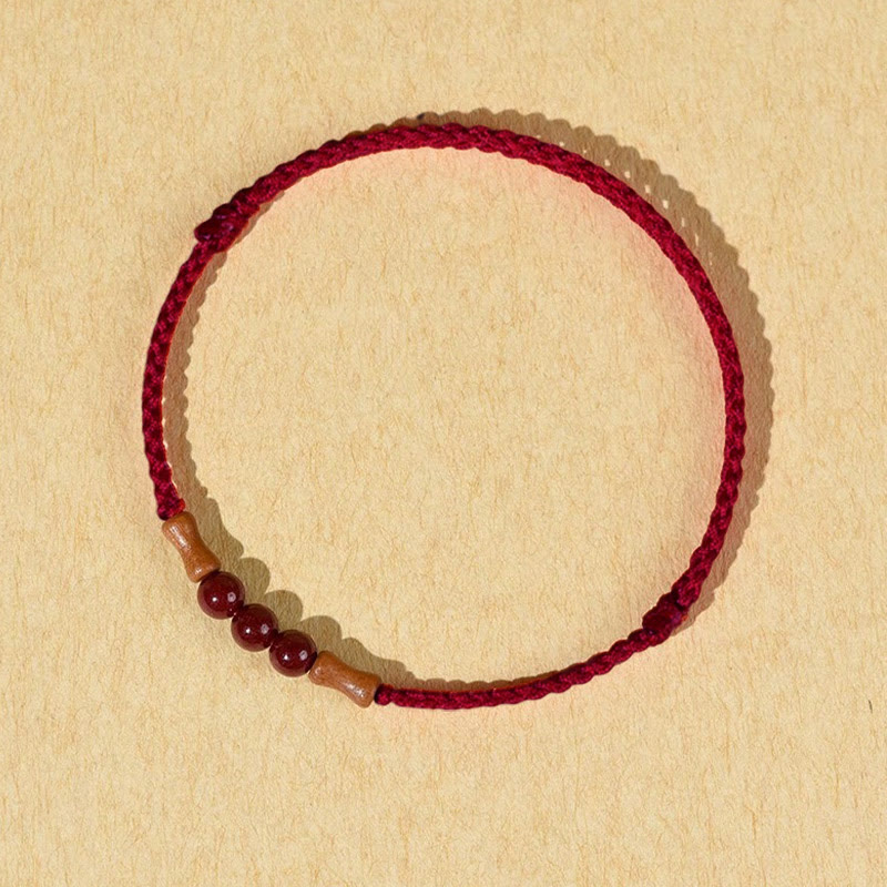 KarmaRipple's Cinnabar Beadwork Peach Wood Blessing String Bracelet p12