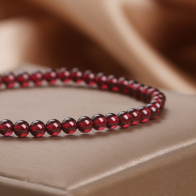 KarmaRipple's Authentic 4mm Garnet Beadwork Flower Passion Bracelet p10