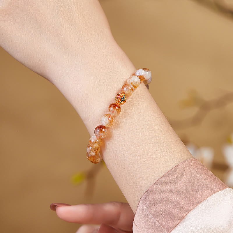 KarmaRipple's 999 Sterling Silver Authentic Citrine Flower Balls Beadwork Protection Bracelet p9