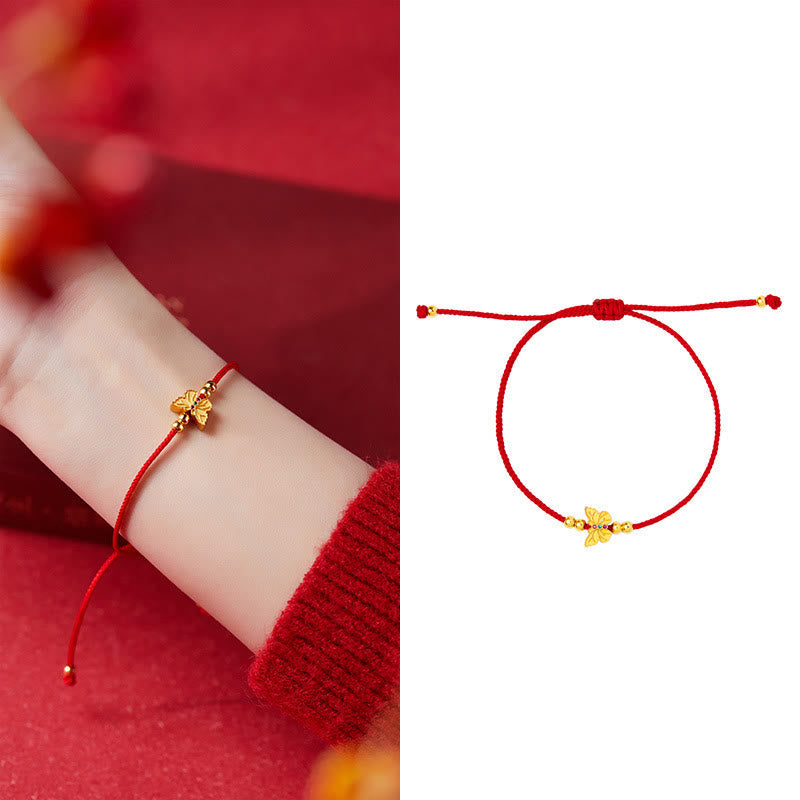 KarmaRipple's 999 Sterling Silver Butterfly Red String Strength Bracelet p13