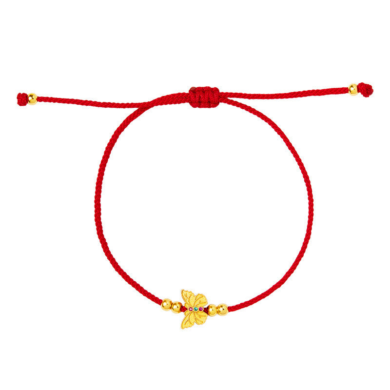 KarmaRipple's 999 Sterling Silver Butterfly Red String Strength Bracelet p14