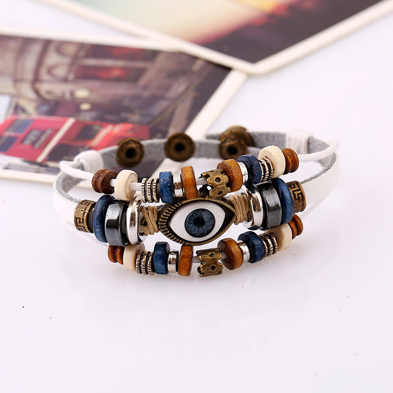 KarmaRipple's Tibetan Evil Eye Leather Adjustable Protection Bracelet p34