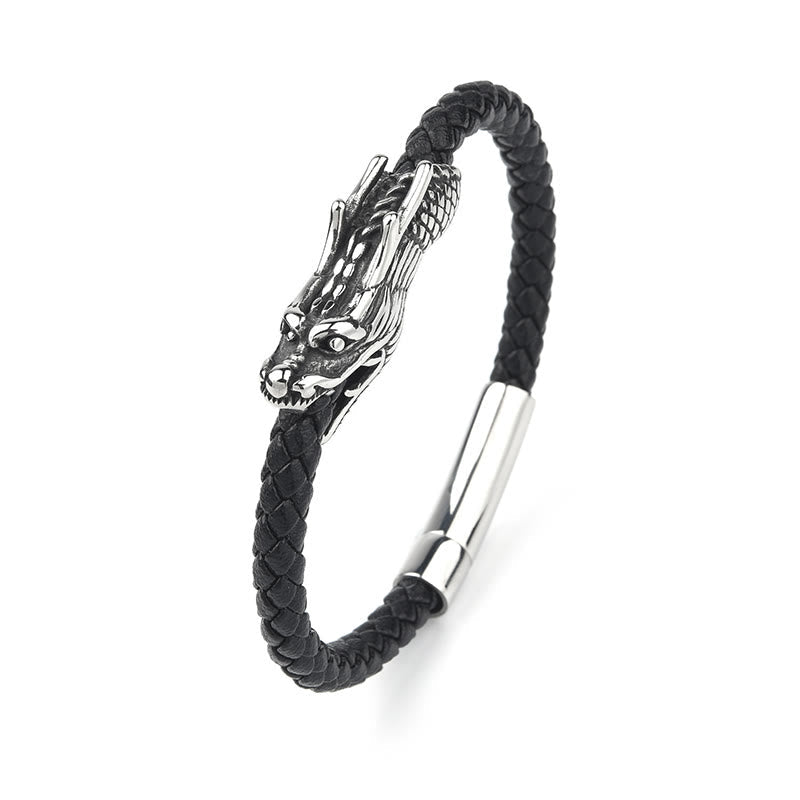 KarmaRipple's Dragon Leather Titanium Steel Strength Buckle Bracelet p5