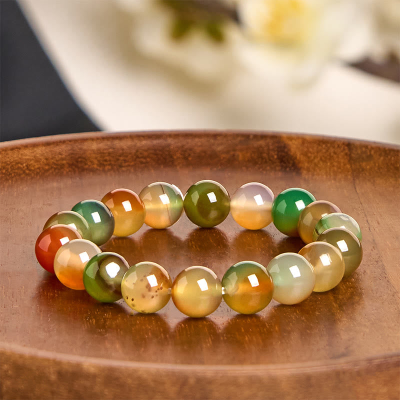 KarmaRipple's Authentic Colorful Peacock Agate Courage Purify Bracelet p2