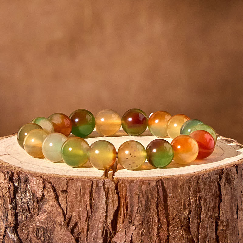 KarmaRipple's Authentic Colorful Peacock Agate Courage Purify Bracelet p3