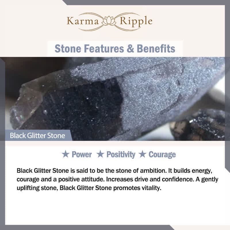 KarmaRipple's Black Glitter Stone PiXiu Power Bracelet p10