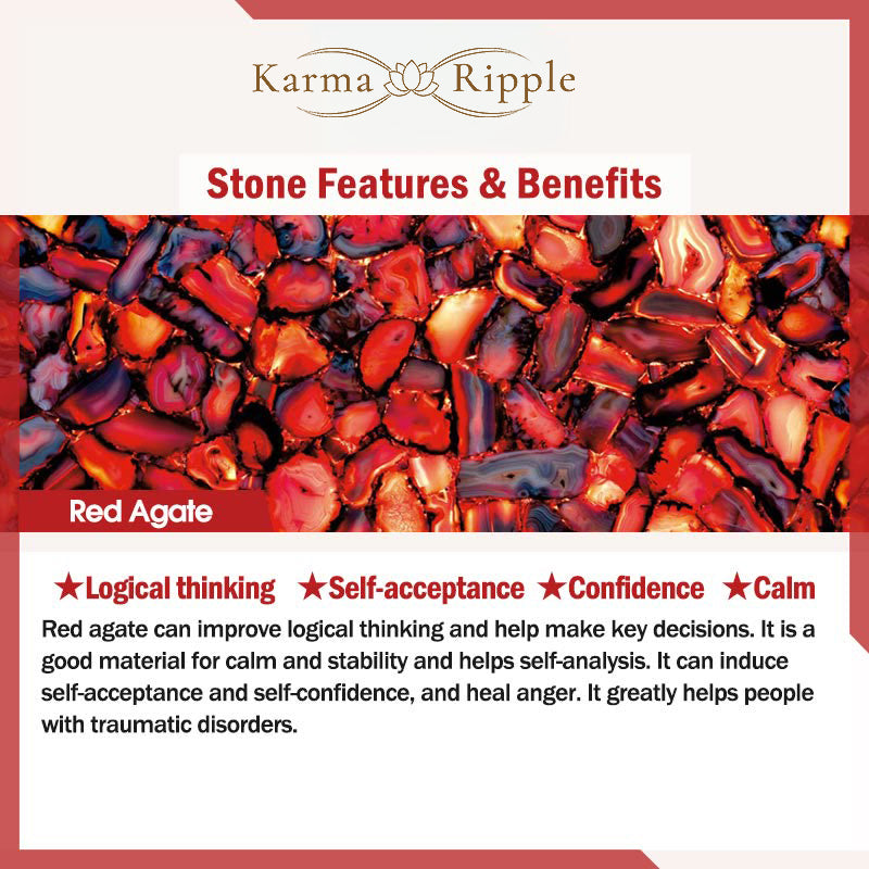 KarmaRipple's Five Elements Various Gemstone Agate Strawberry Quartz Wisdom Bracelet p18