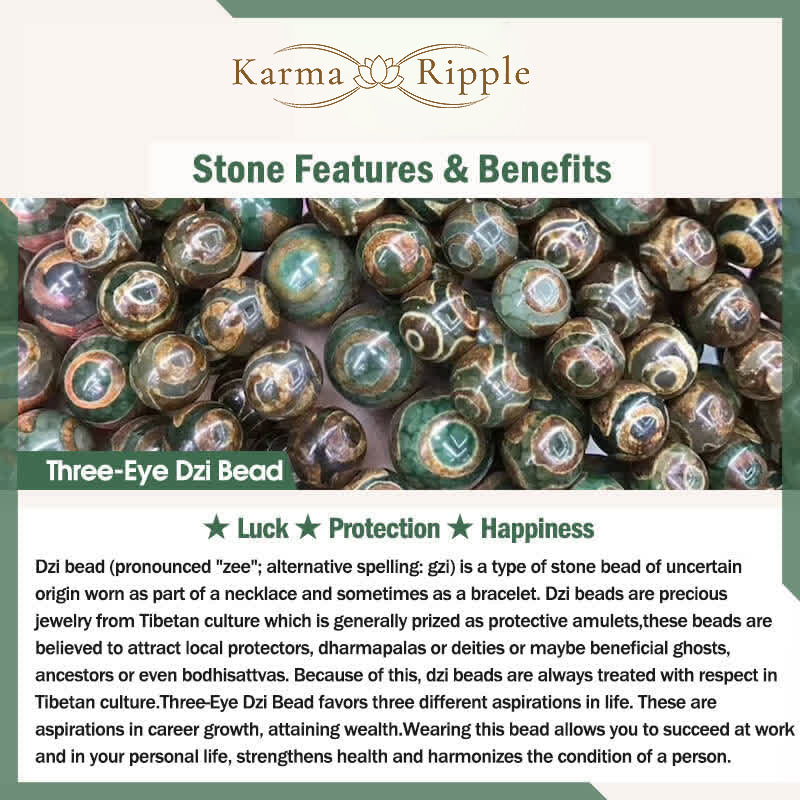 KarmaRipple's Three-eyed Dzi Bead Sardonyx Fortune Bracelet p4