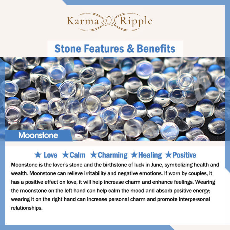KarmaRipple's 12 Constellations of the Zodiac Moonstone Charming Bracelet p24