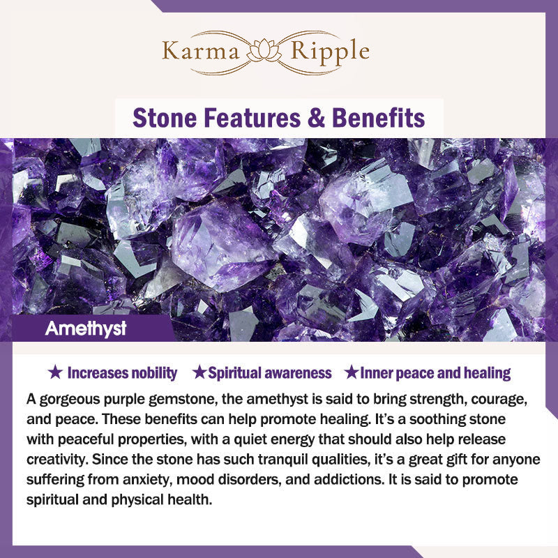 KarmaRipple's Authentic Amethyst Beadwork Coin Hanging Gourd Chalcedony Lotus Balance Multi-layer Bracelet p7