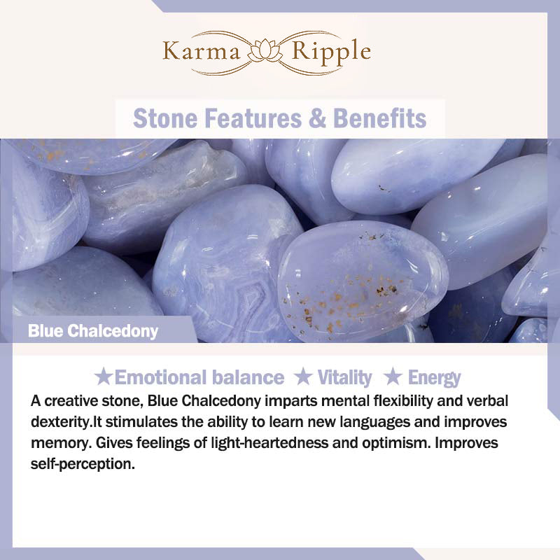 KarmaRipple's Blue Chalcedony Emotional Balance Bracelet Bangle p7