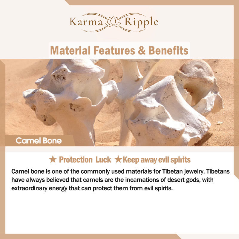 KarmaRipple's Vintage Tibetan Camel Bone Yak Bone Lazurite Balance Woven Rope Bracelet p8