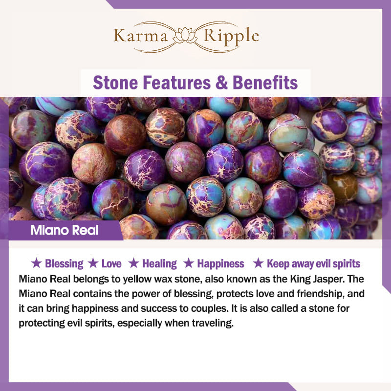 KarmaRipple's Authentic Gemstone Amethyst Tiger Eye Spiritual Balance Bracelet p26