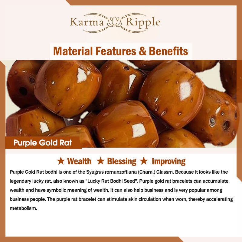 KarmaRipple's Tibetan Authentic Purple Gold Rat Bodhi Seed Wealth Double Wrap Bracelet p8