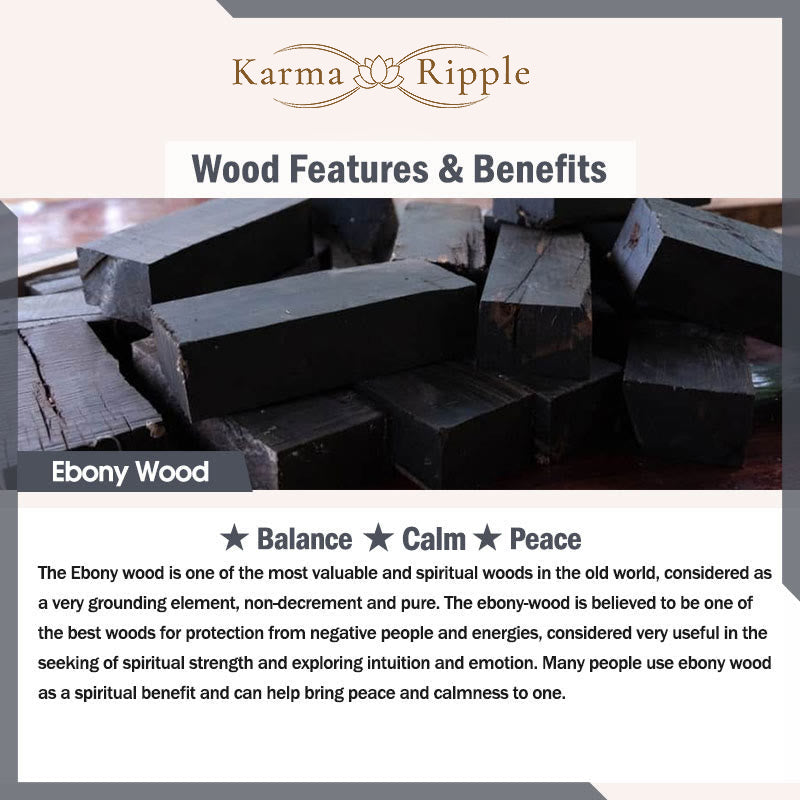KarmaRipple's Yak Bone Ebony Wood Bronze Brass Strength Double Wrap Bracelet p7