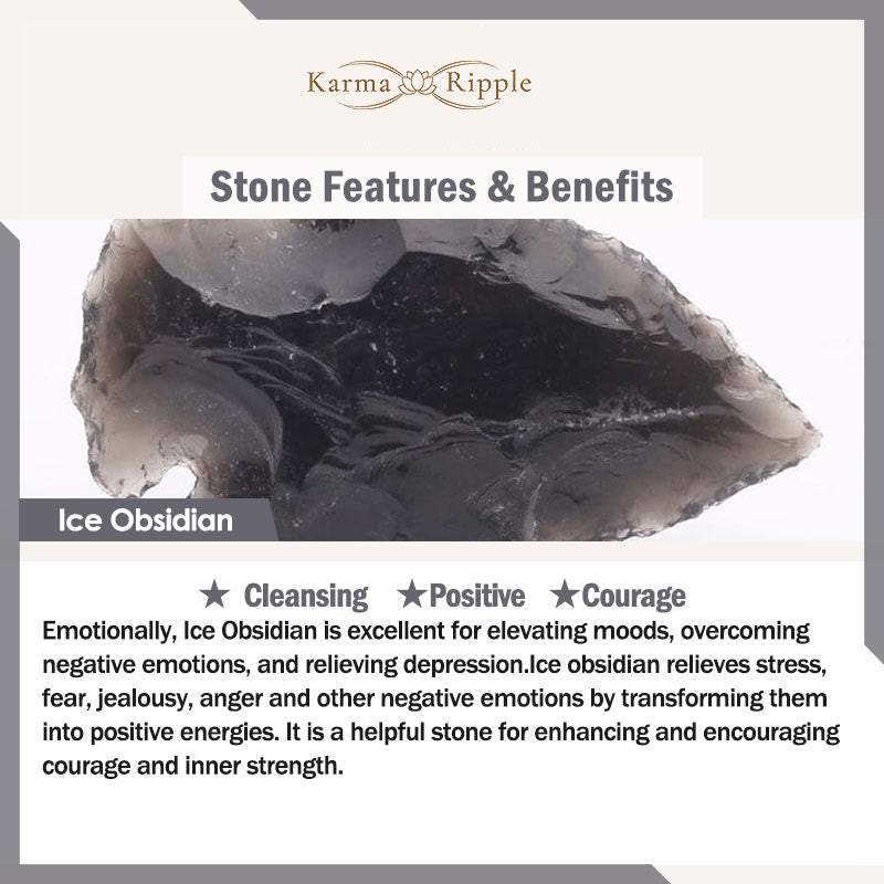 KarmaRipple's Authentic Black Obsidian Ice Obsidian Rainbow Obsidian Wolf Tooth Pattern Strength Pendant Necklace p13