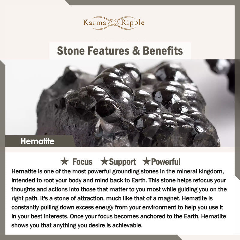 KarmaRipple's Authentic Hematite Tiger Eye Stones Support Bracelet p9