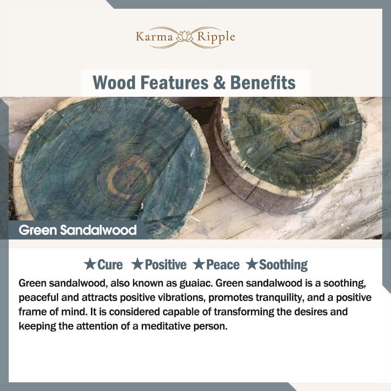 KarmaRipple's Green Sandalwood Ebony Wood Sandalwood Om Mani Padme Hum Soothing Bracelet p11