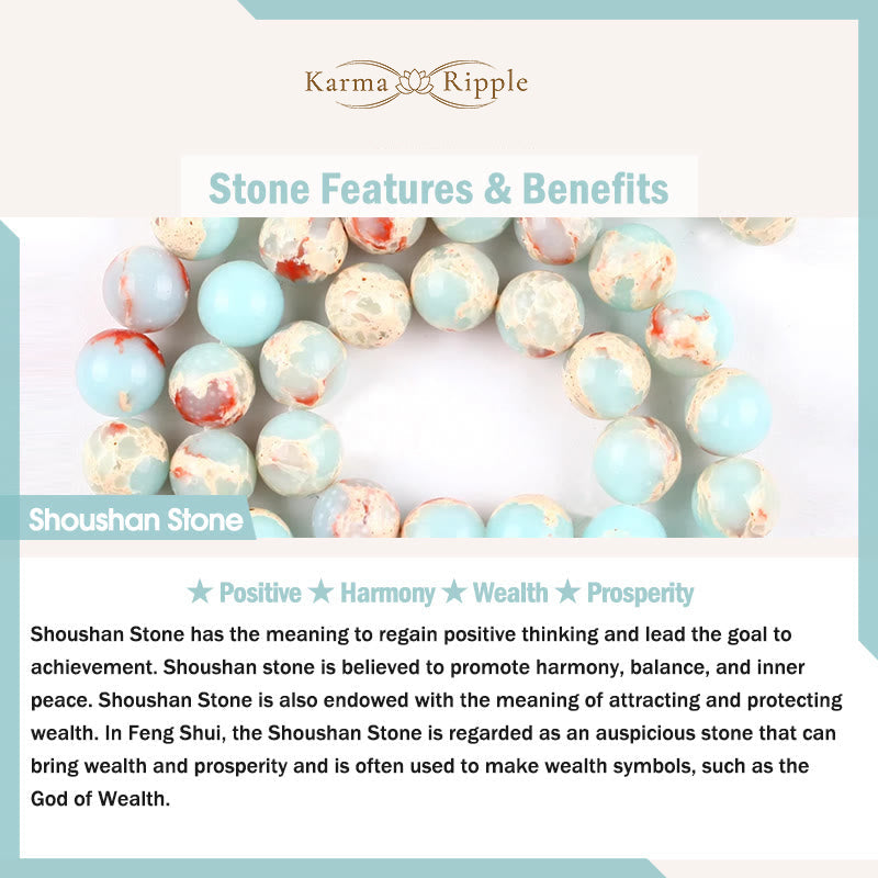 KarmaRipple's Red Agate Shoushan Stone Ivory Turquoise Calm Blessing Bracelet p7