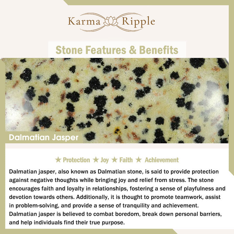 KarmaRipple's Authentic Dalmatian Jasper Stone Heart Shape Ceramics Bracelet p8