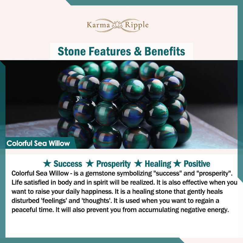 KarmaRipple's Colorful Sea Willow Mala Positive Bracelet Ring p9