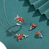 3Pcs(Necklace&Ring&Earrings) / Red Agate