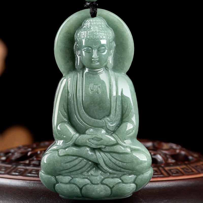 KarmaRipple's Amitabha Buddha Jade Amulet Compassion String Pendant p7
